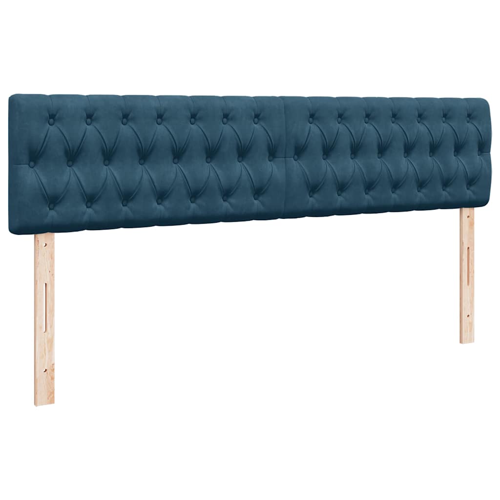 Otomanski okvir kreveta s madracima plavi 180x200cm baršunasti