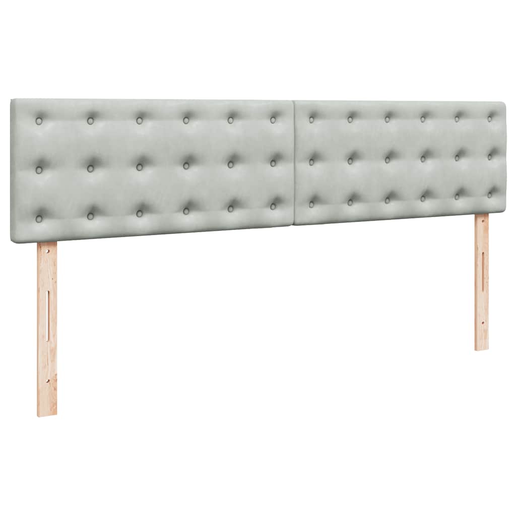 Okvir kreveta s madracima svijetlosivi 180x200cm baršunasti