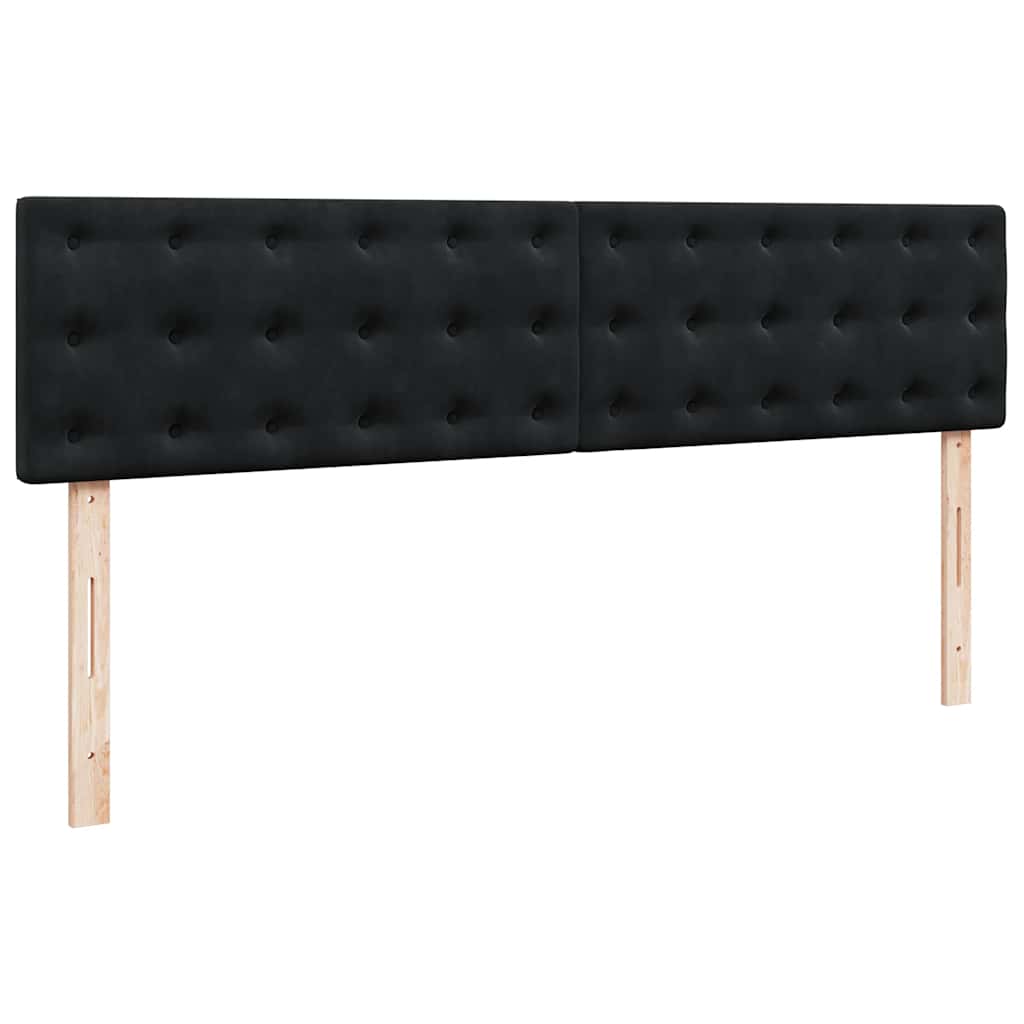 Otomanski okvir kreveta s madracima crni 200x200cm baršunasti