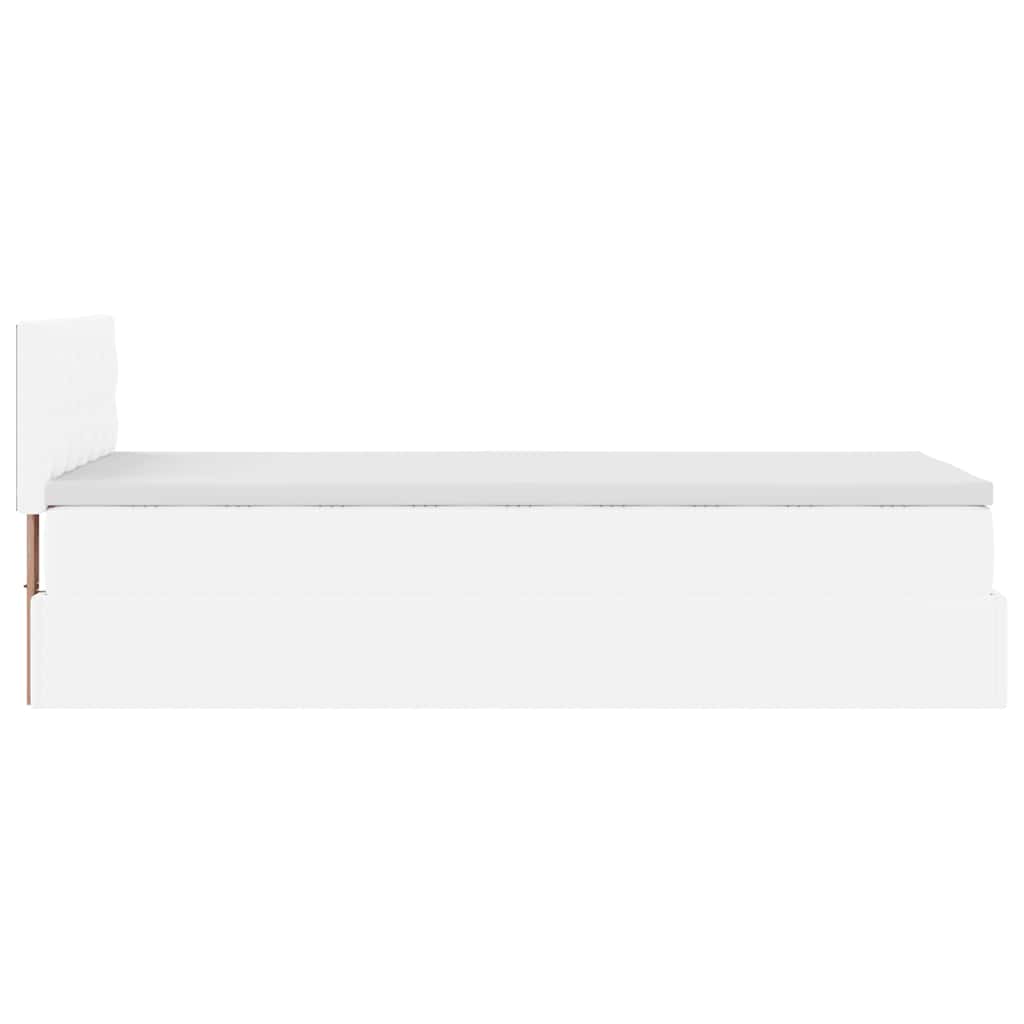 Okvir kreveta s madracem čisto bijela 100x200cm umjetna koža