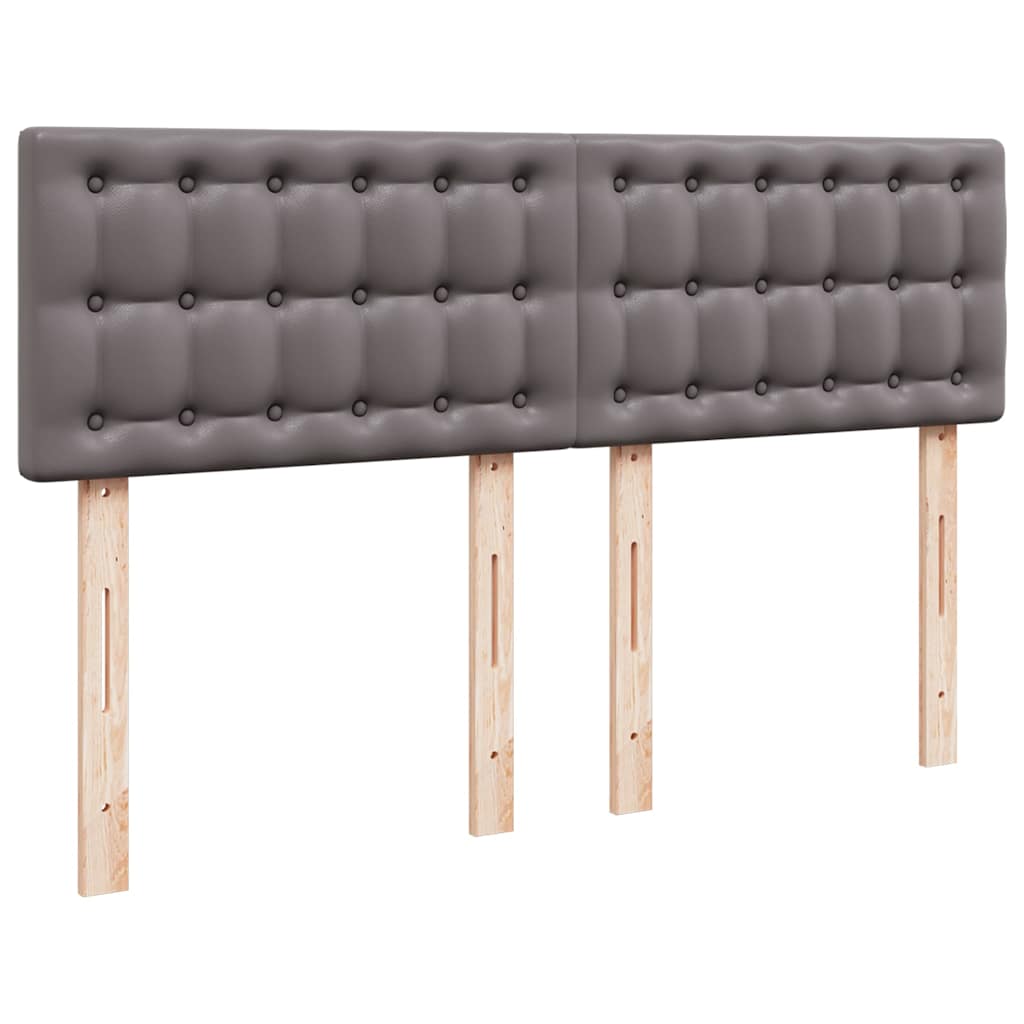 Otomanski krevet s madracima i LED sivi 140x190cm umjetna koža
