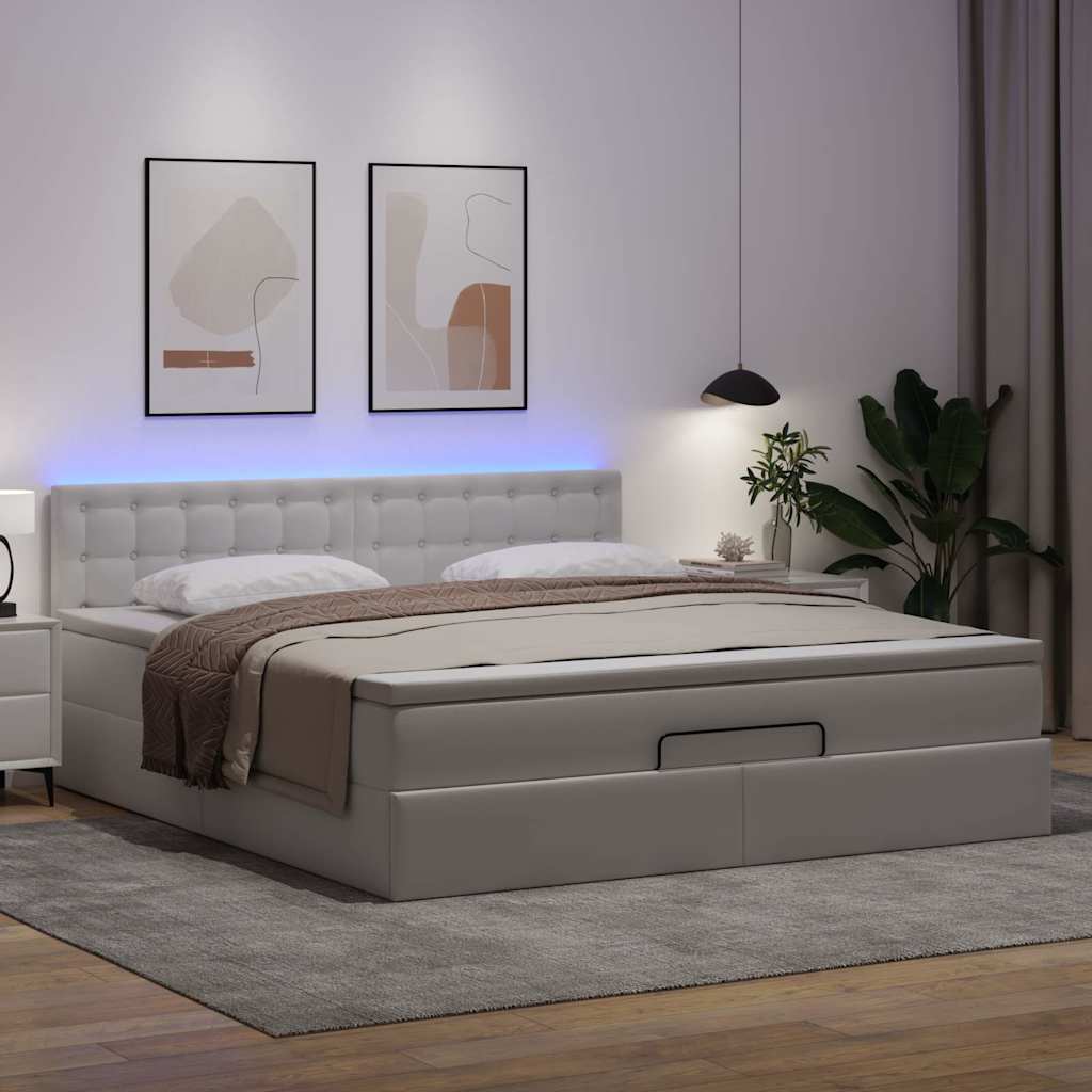 Otomanski krevet s madracima i LED 160x200cm umjetna koža