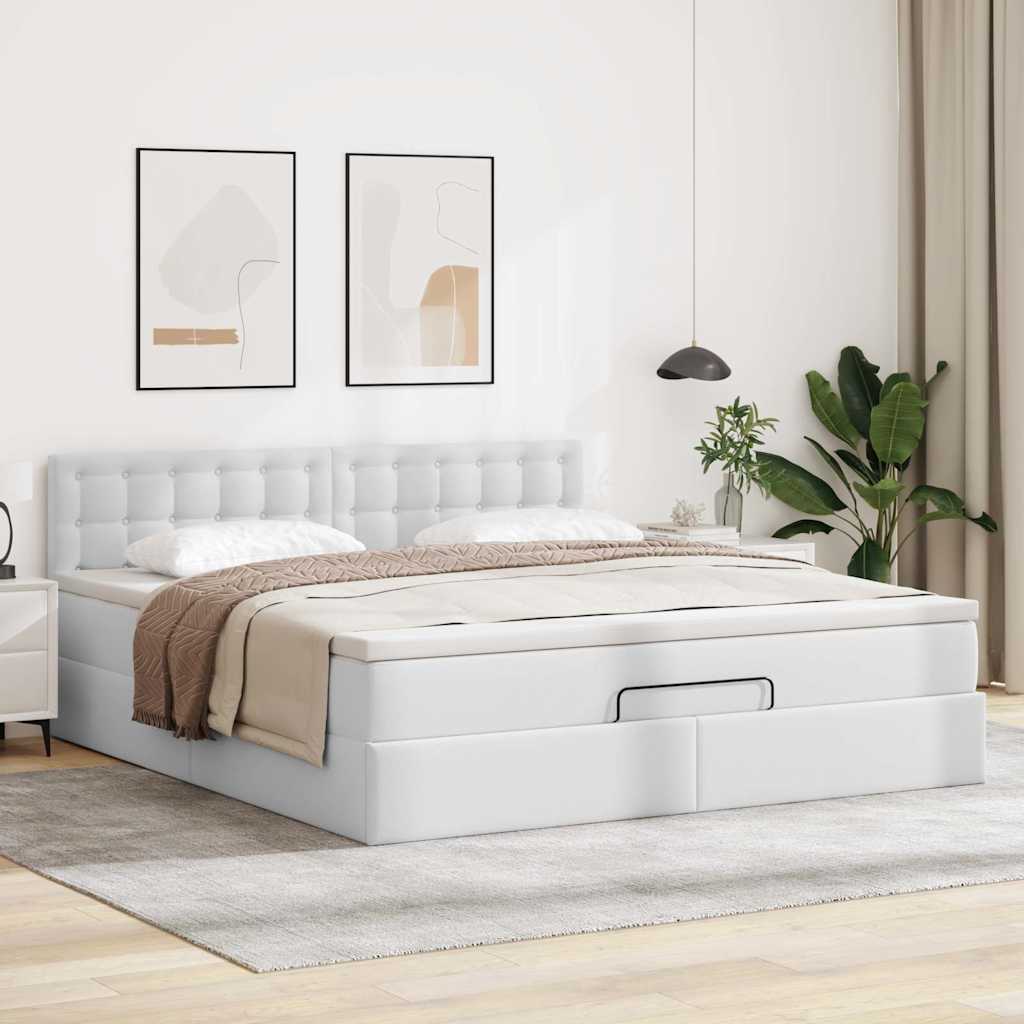 Otomanski krevet s madracima i LED 160x200cm umjetna koža