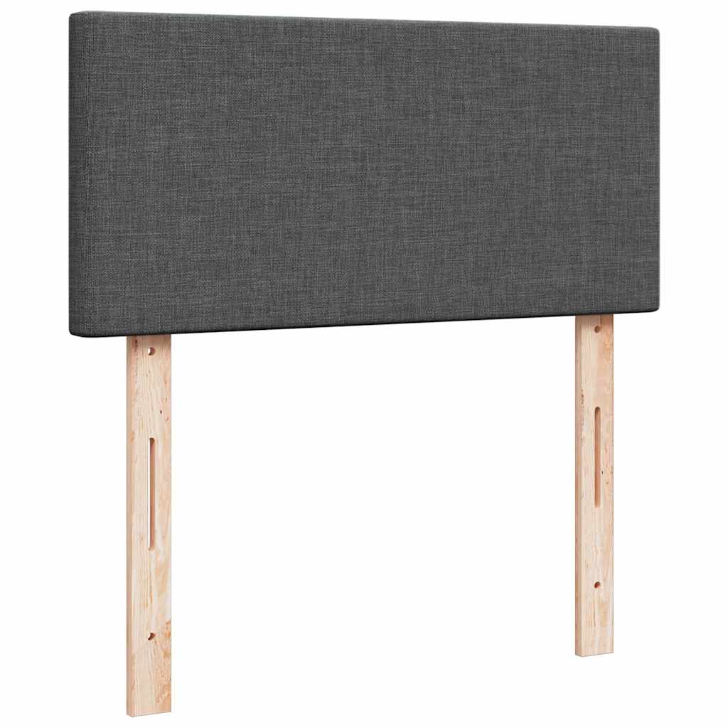 Otomanski okvir kreveta s madraca tamnosivi 100x200cm tkanine