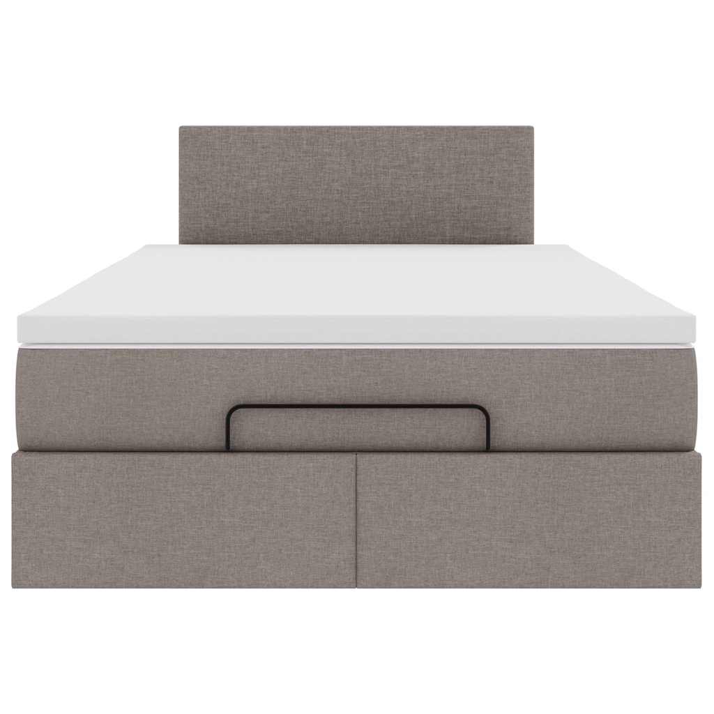 Otomanski krevet madracem i LED Taupe 120x190 cm tkanina