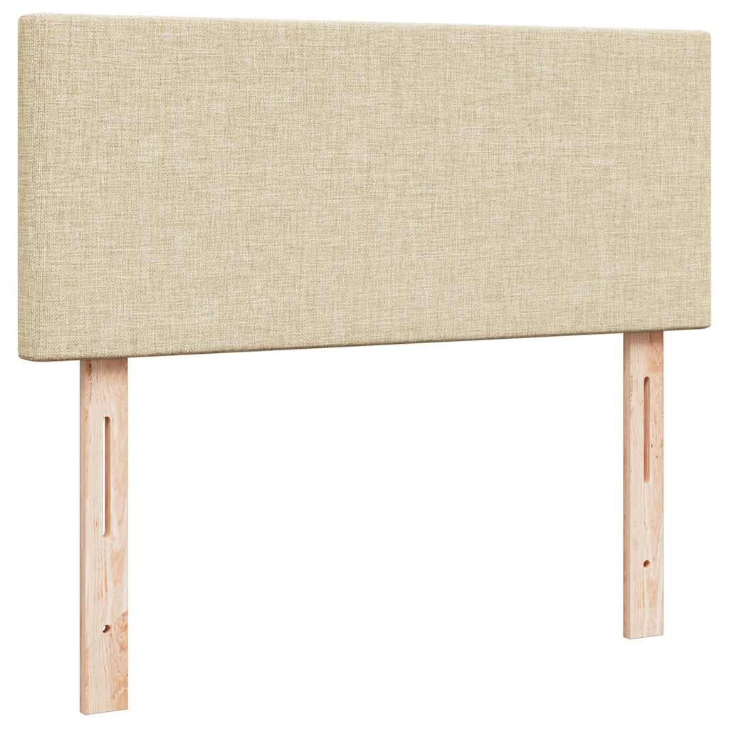 Otomanski krevet madracem i LED krem 120x190 cm tkanina