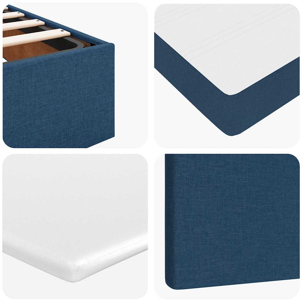 Otomanski krevet madracem i LED plava 120x190 cm tkanina
