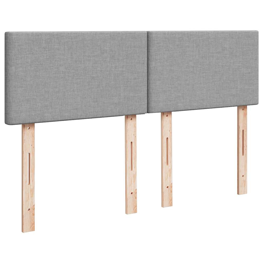 Otomanski krevet s madracem&LED svijetlosivi 140x190 cm tkanine