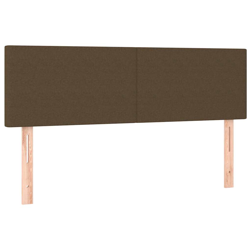 Otomanski krevet s madracem i LED tamnosmeđi 140x190 cm tkanine