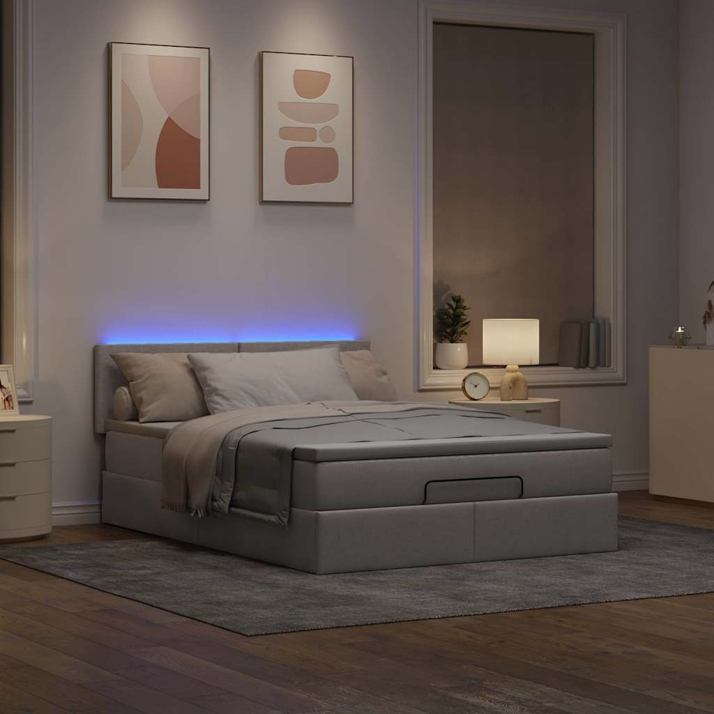 Otomanski krevet s madracem i LED diodama tupe 140x190 cm