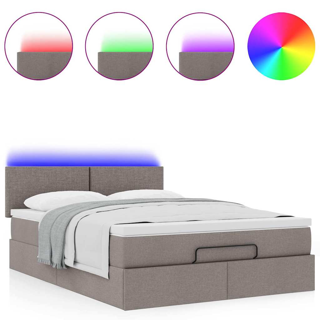 Otomanski krevet s madracem i LED diodama tupe 140x190 cm