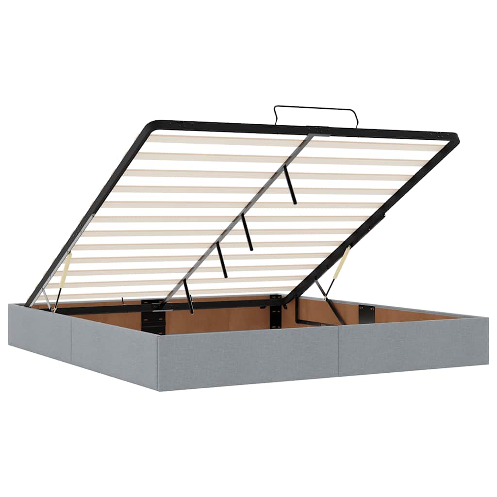 Otomanski krevet s madracem svijetlosivi 160x200 cm tkanine