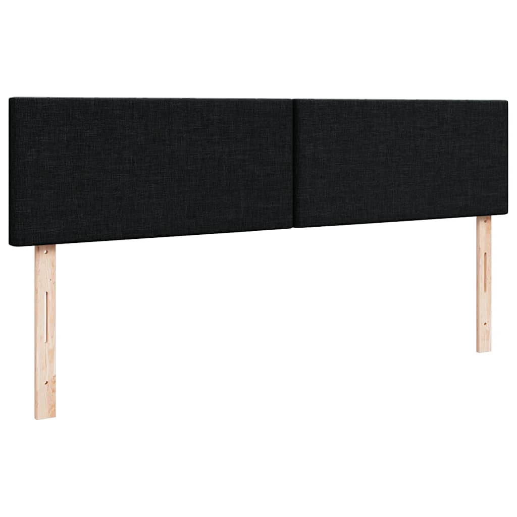 Otomanski krevet s madracem i LED crni 160x200cm tkanine