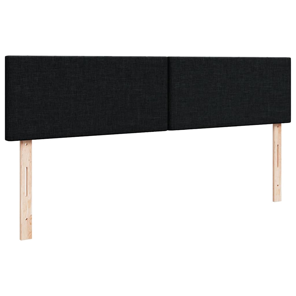 Otomanski krevet s madracem i LED crni 180x200cm od tkanine