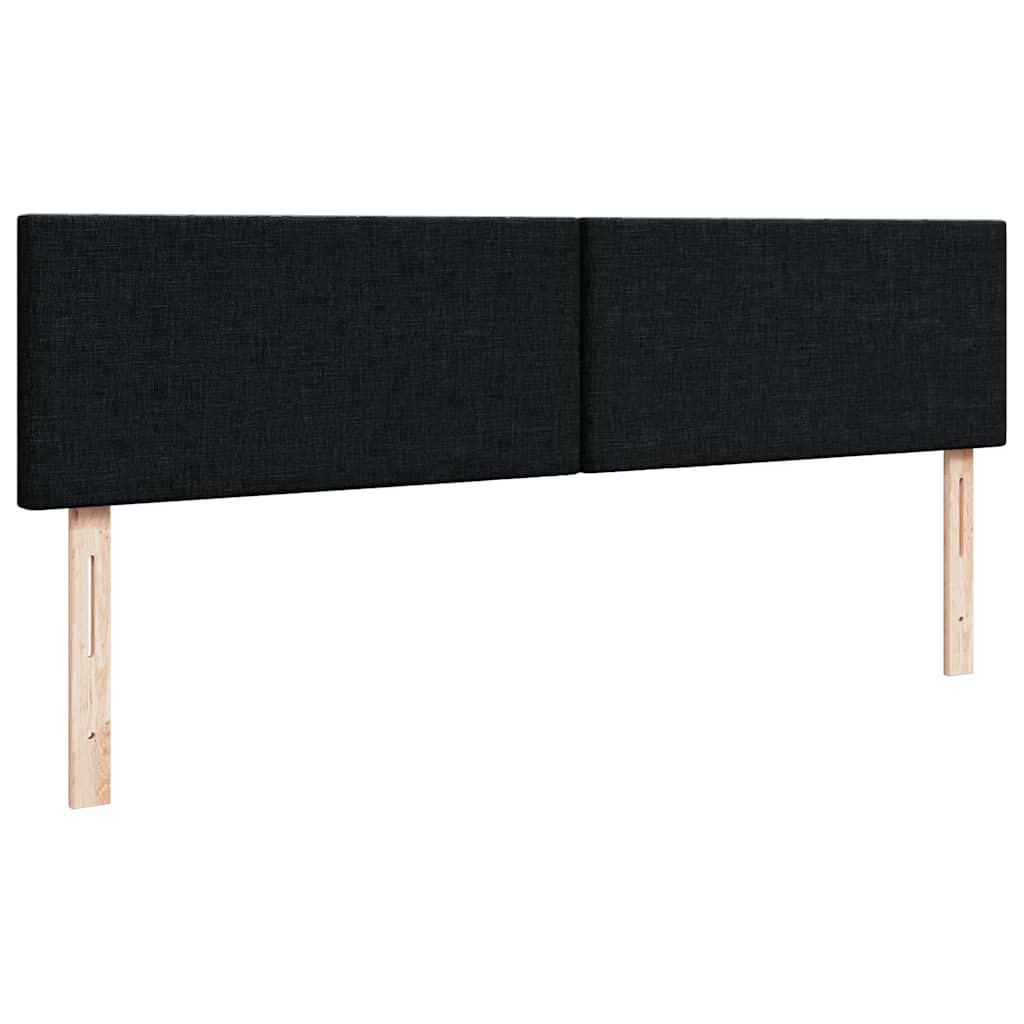 Otomanski okvir kreveta s madracima crni 200x200cm od tkanine
