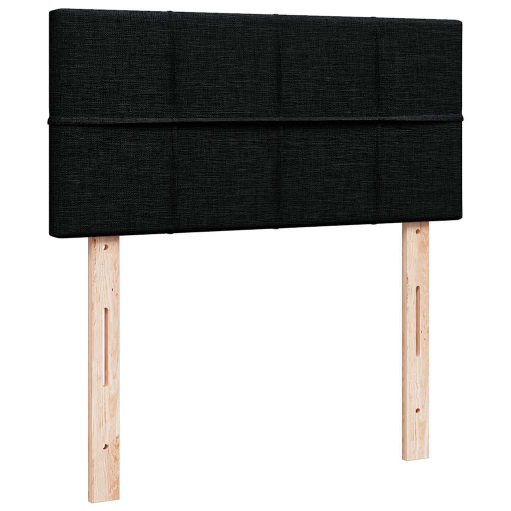 Otomanski krevet s madracem crni 90x200 cm tkanine