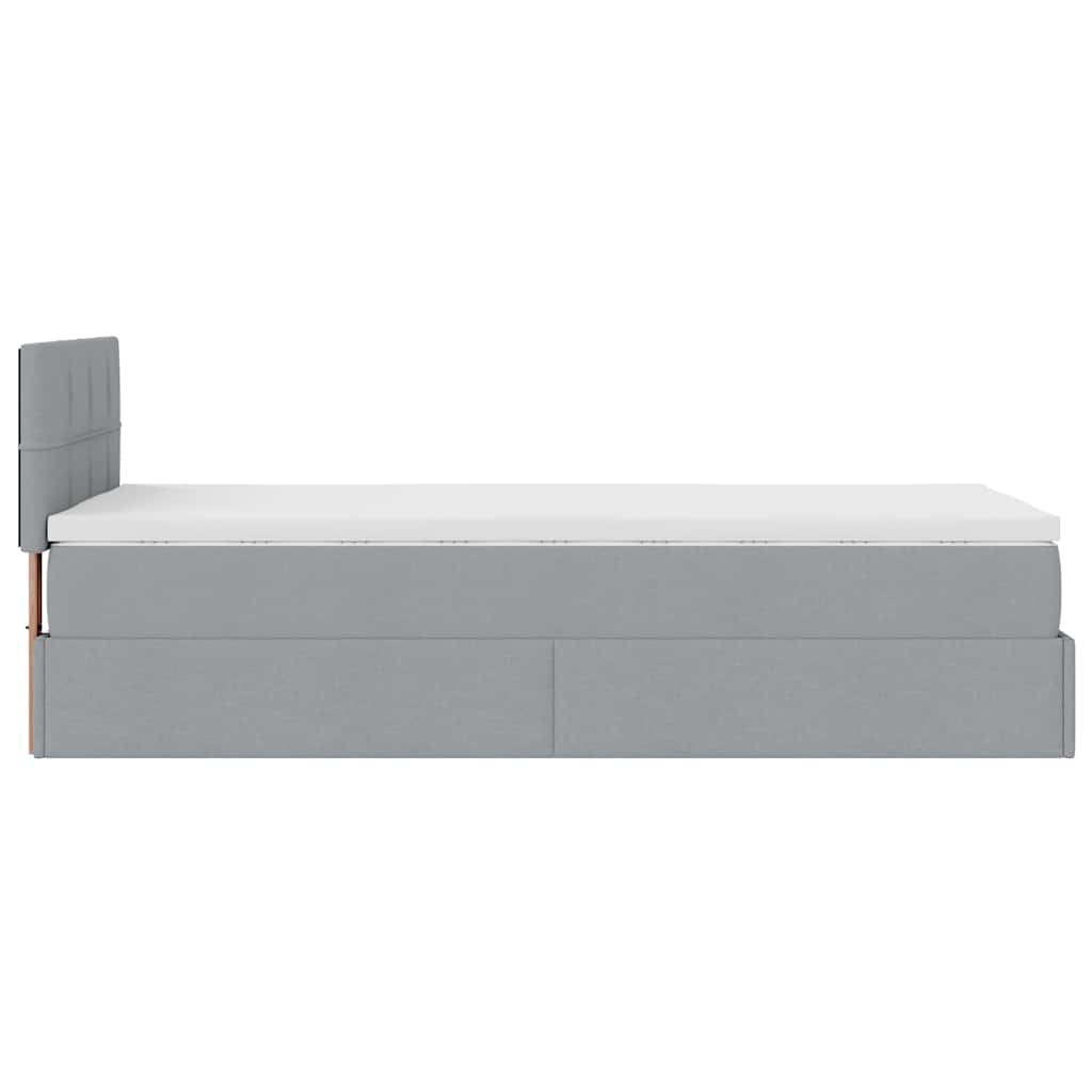 Otomanski krevet s madracem svijetlosivi 100x200 cm tkanine