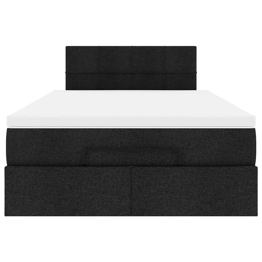 Otomanski krevet madracem i LED crna 120x190 cm tkanina