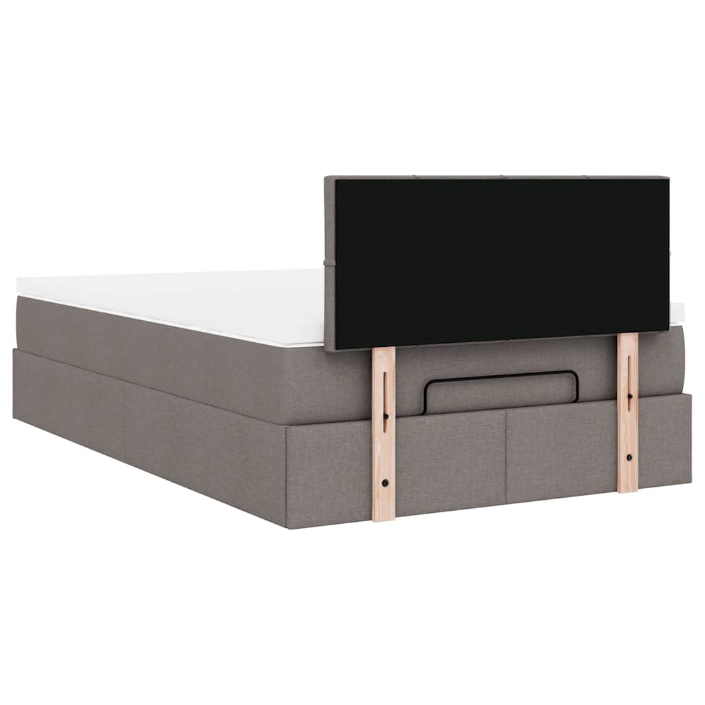 Otomanski krevet madracem i LED Taupe 120x190 cm tkanina