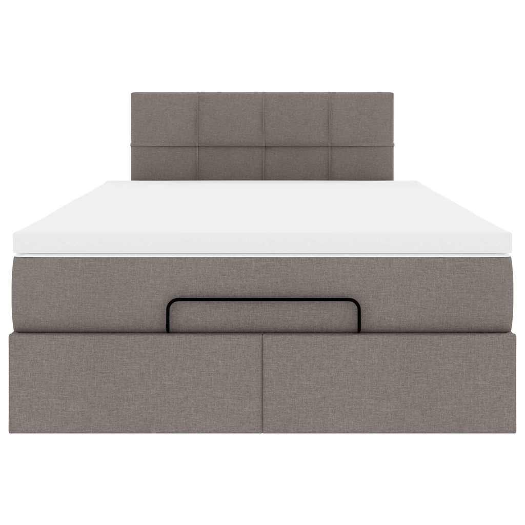 Otomanski krevet madracem i LED Taupe 120x190 cm tkanina