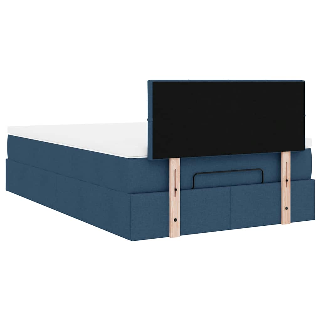 Otomanski krevet madracem i LED plava 120x190 cm tkanina