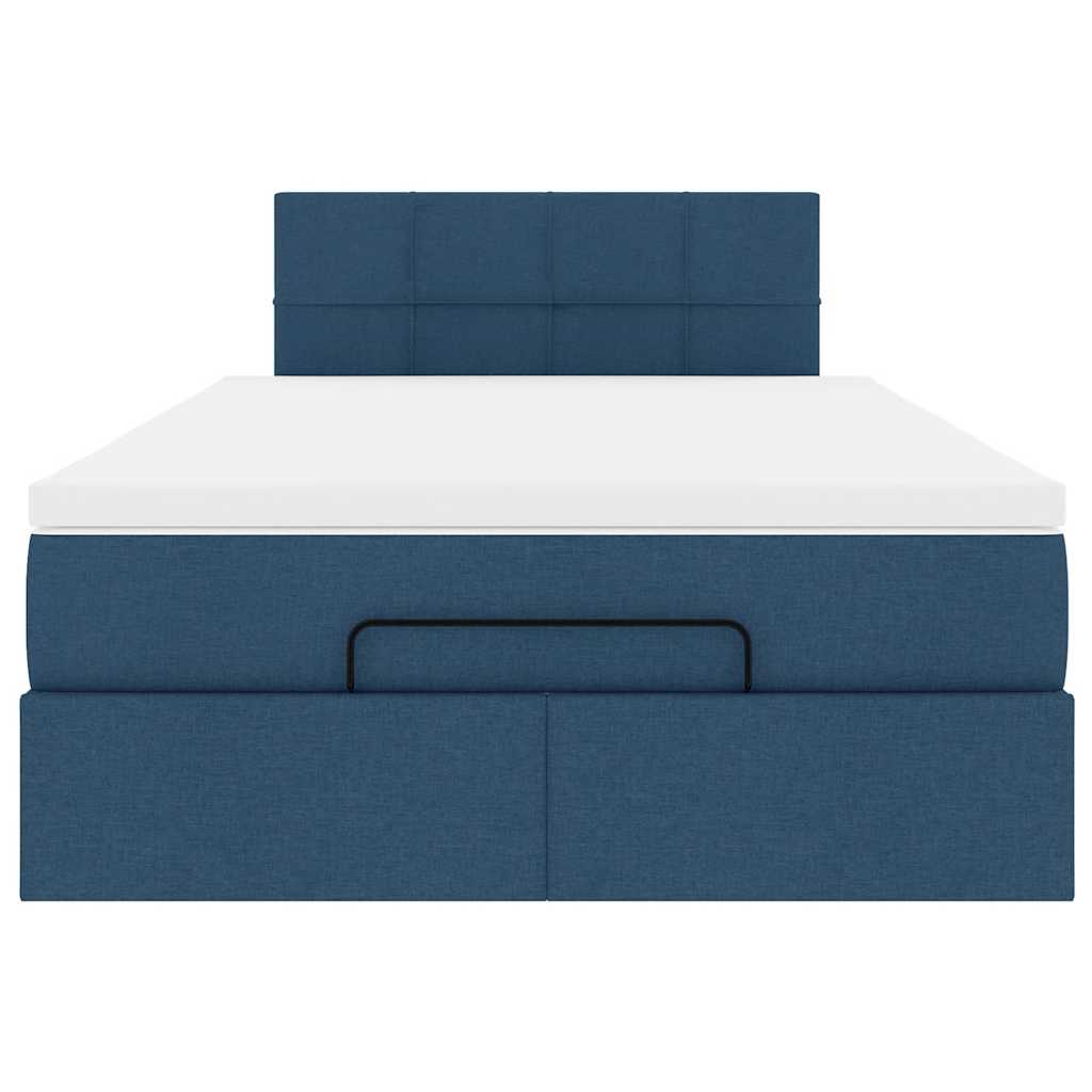 Otomanski krevet madracem i LED plava 120x190 cm tkanina
