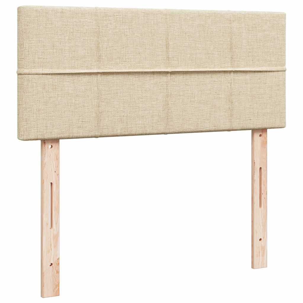 Otomanski okvir kreveta s madracem krem 120x200cm od tkanine
