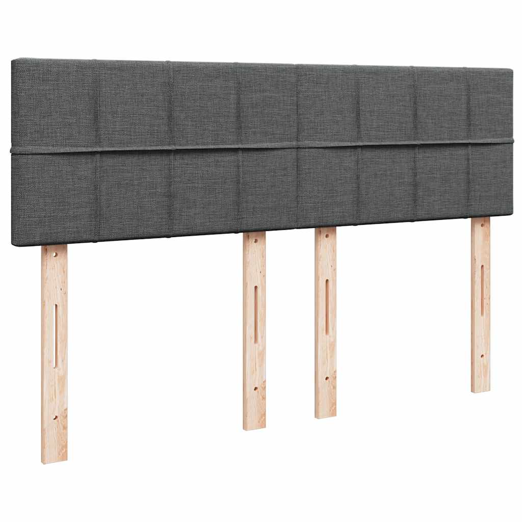 Otomanski krevet s madracem i LED tamnosivi 140x190 cm tkanine