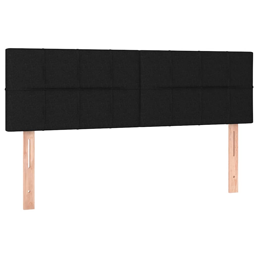 Otomanski krevet s madracem i LED crni 140x190 cm tkanine