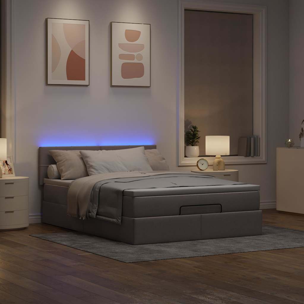 Otomanski krevet s madracem i LED diodama tupe 140x190 cm