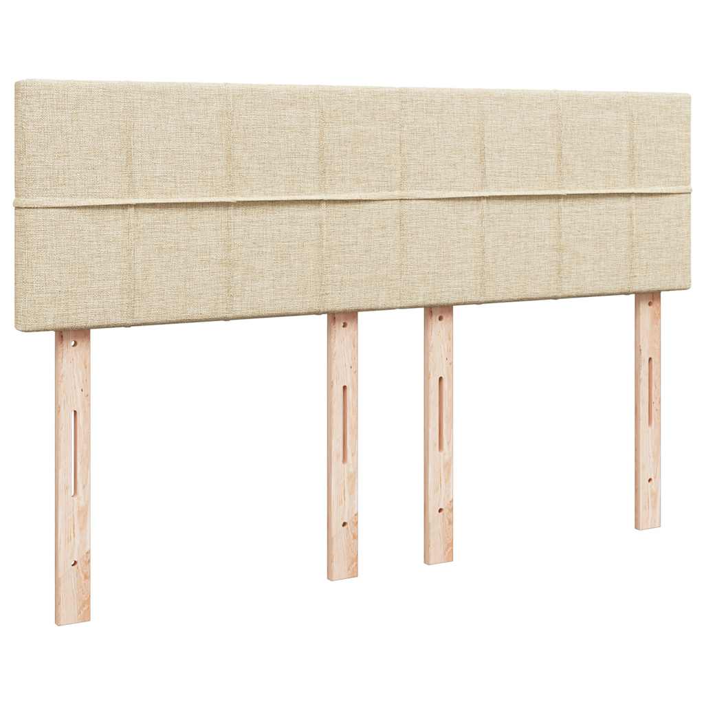 Otomanski krevet s madracem i LED krem 140x190 cm tkanine
