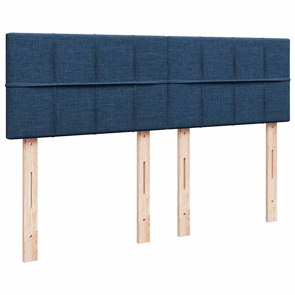 Otomanski krevet s madracem i LED plavi 140x190 cm tkanine