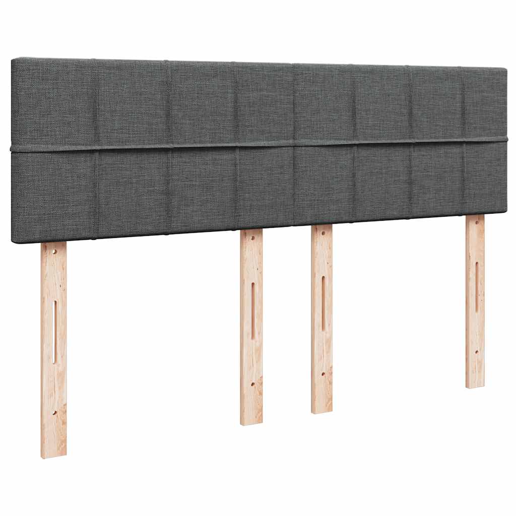 Otomanski krevet s madracem i LED tamnosivi 140x200 cm tkanine