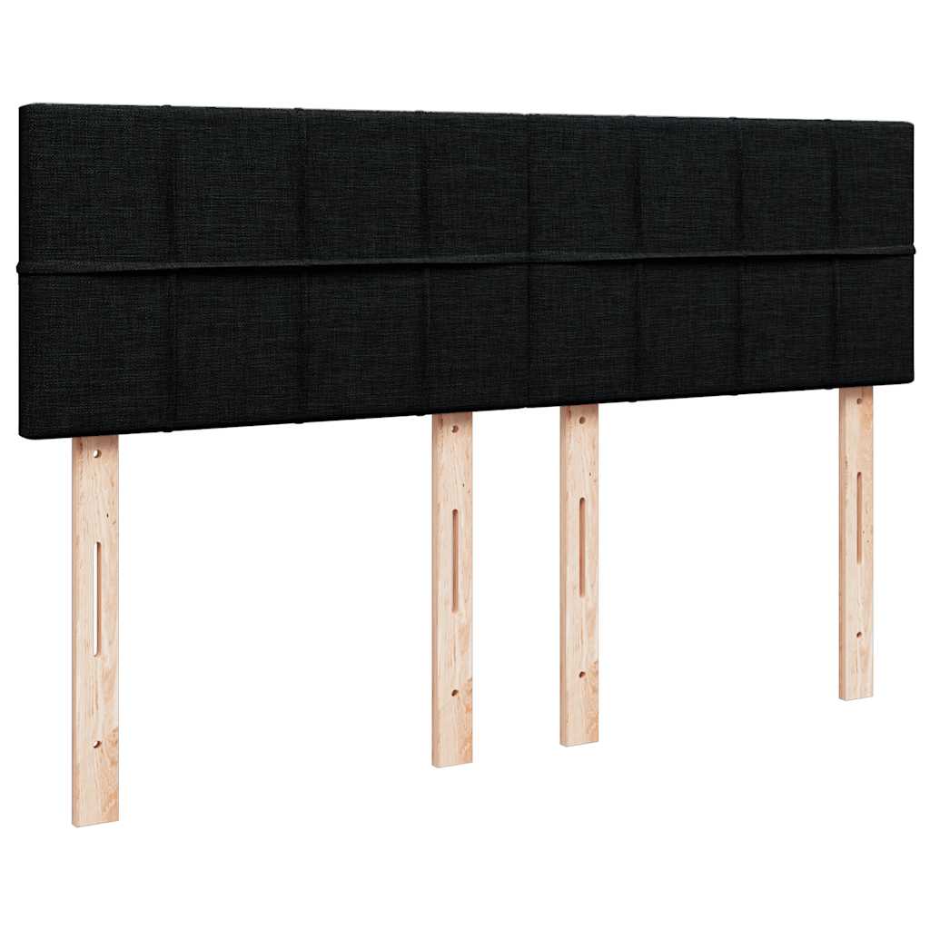 Otomanski krevet s madracem i LED crni 140x200 cm od tkanine