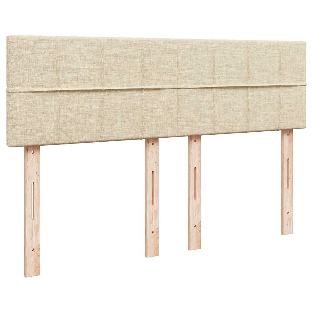 Otomanski krevet s madracem i LED krem 140x200 cm tkanine