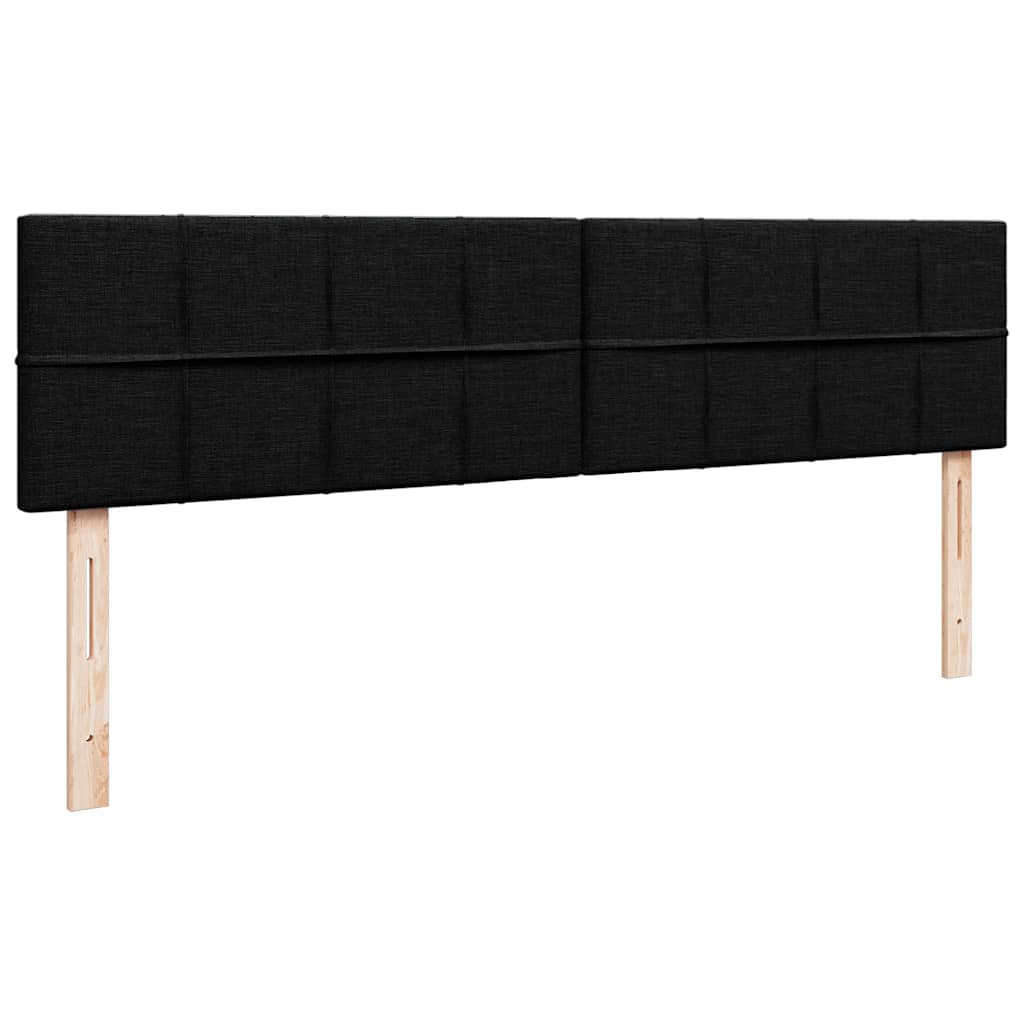 Otomanski krevet s madracem i LED crni 160x200cm tkanine