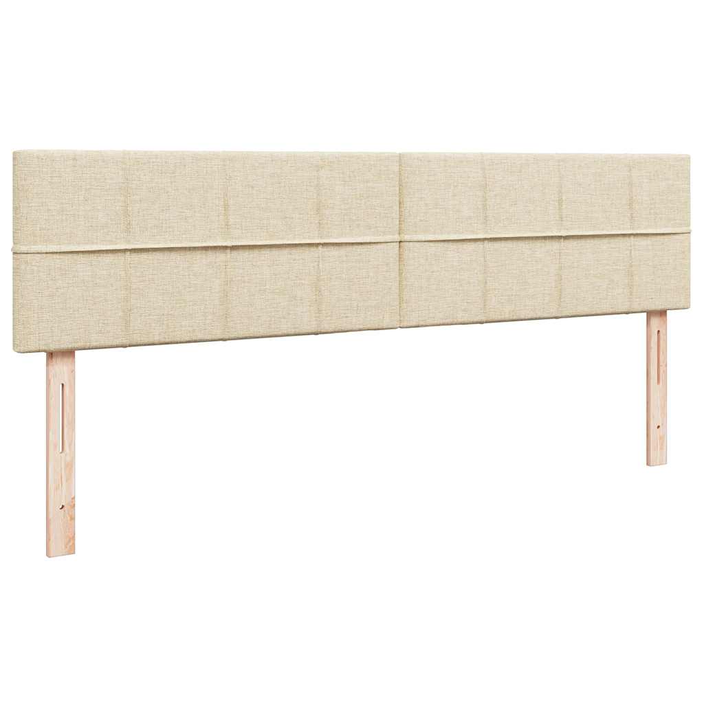 Otomanski krevet s madracem i LED krem 180x200cm od tkanine