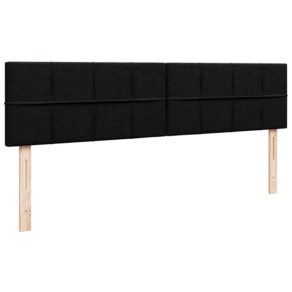Otomanski okvir kreveta s madracima crni 200x200cm od tkanine