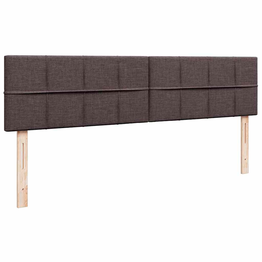 Okvir kreveta s madracima tamnosmeđi 200x200cm tkanine