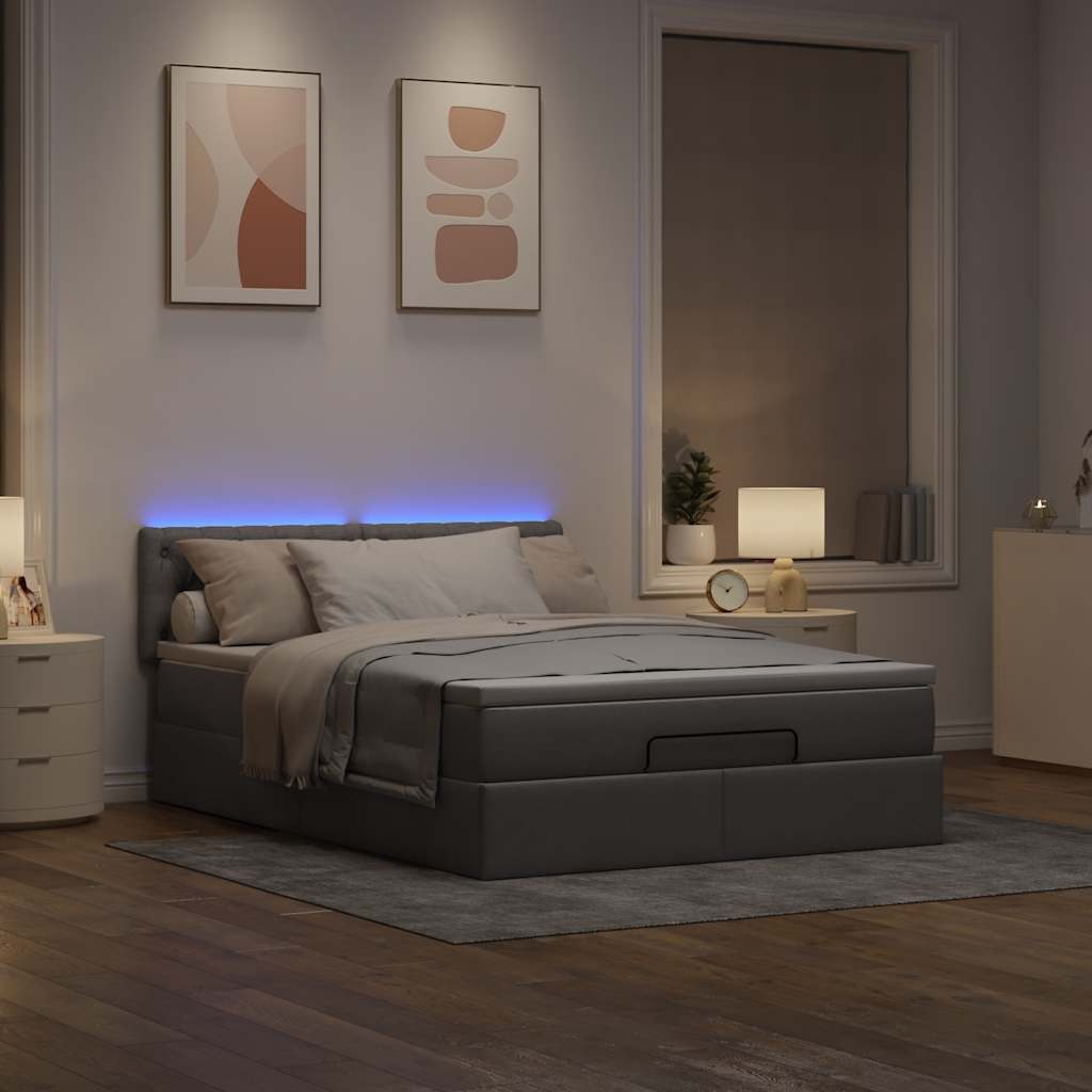 Otomanski krevet s madracem i LED diodama tupe 140x190 cm