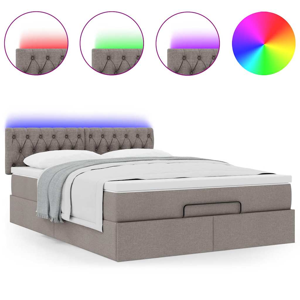 Otomanski krevet s madracem i LED diodama tupe 140x190 cm