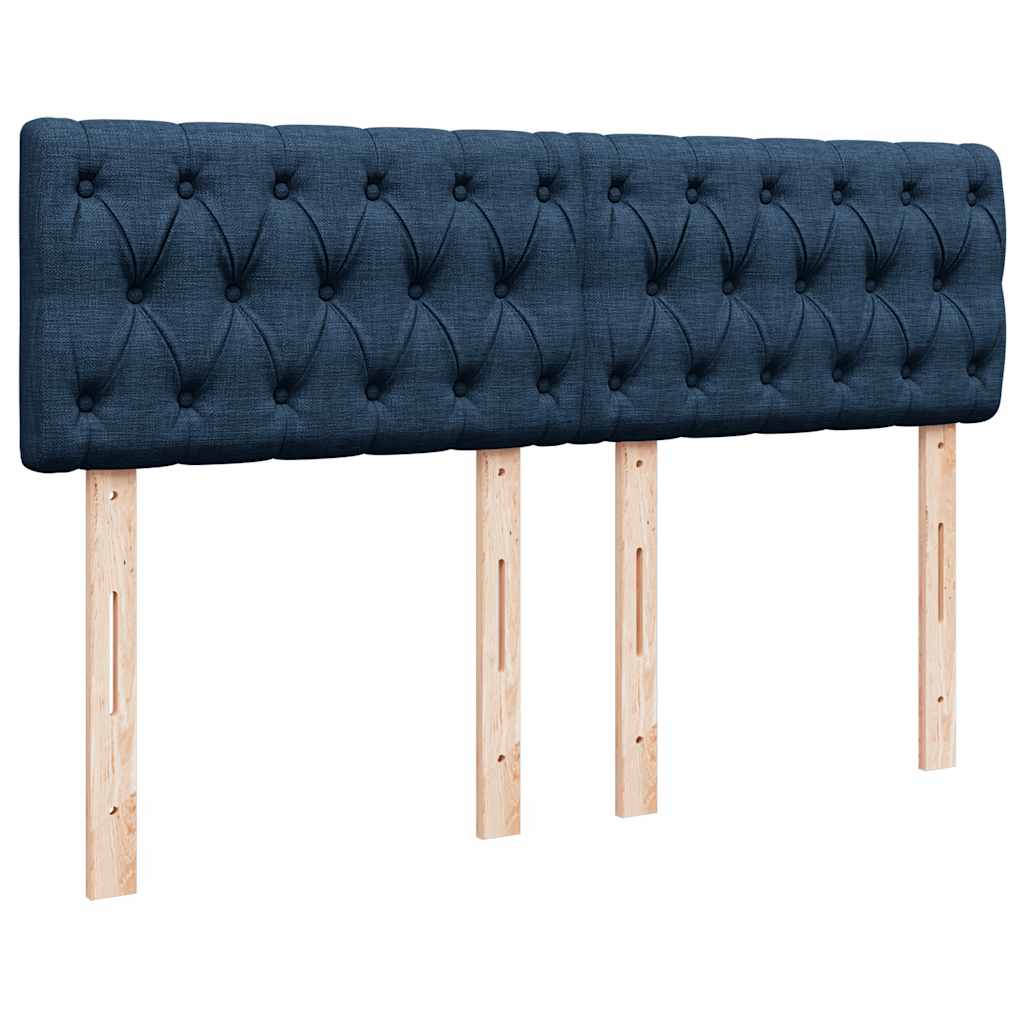 Otomanski krevet s madracem i LED plavi 140x190 cm tkanine