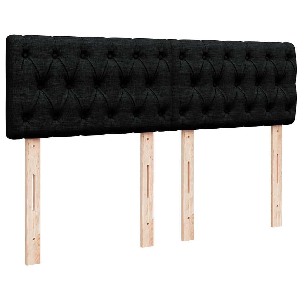 Otomanski krevet s madracem i LED crni 140x200 cm od tkanine