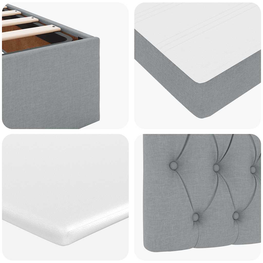 Otomanski krevet s madracem svijetlosivi 160x200 cm tkanine