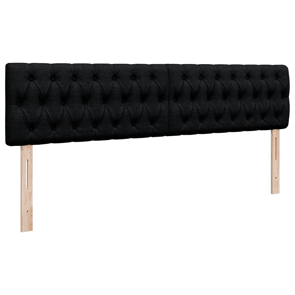 Otomanski krevet s madracem i LED crni 180x200cm od tkanine