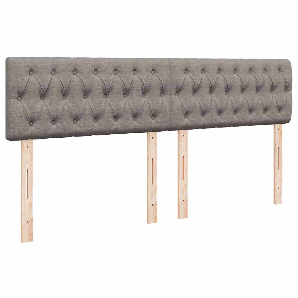 Otomanski krevet s madracem i LED smeđesivi 180x200 cm tkanine