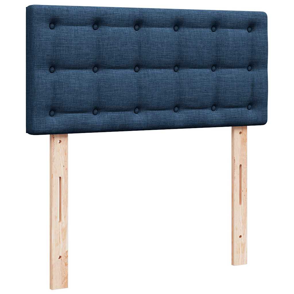 Ottoman krevet s madracem i LED diodama plavi 80x200 cm tkanina