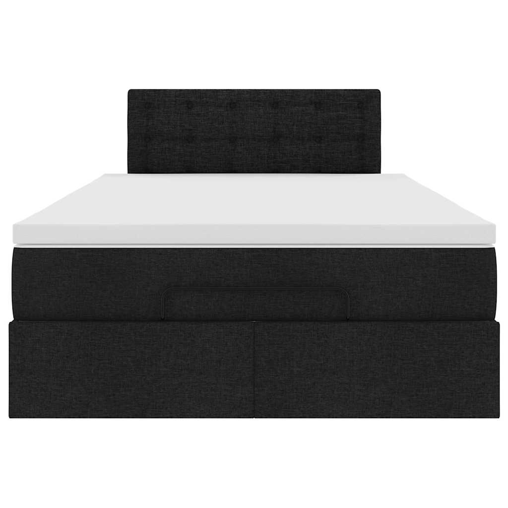 Otomanski krevet madracem i LED crna 120x190 cm tkanina