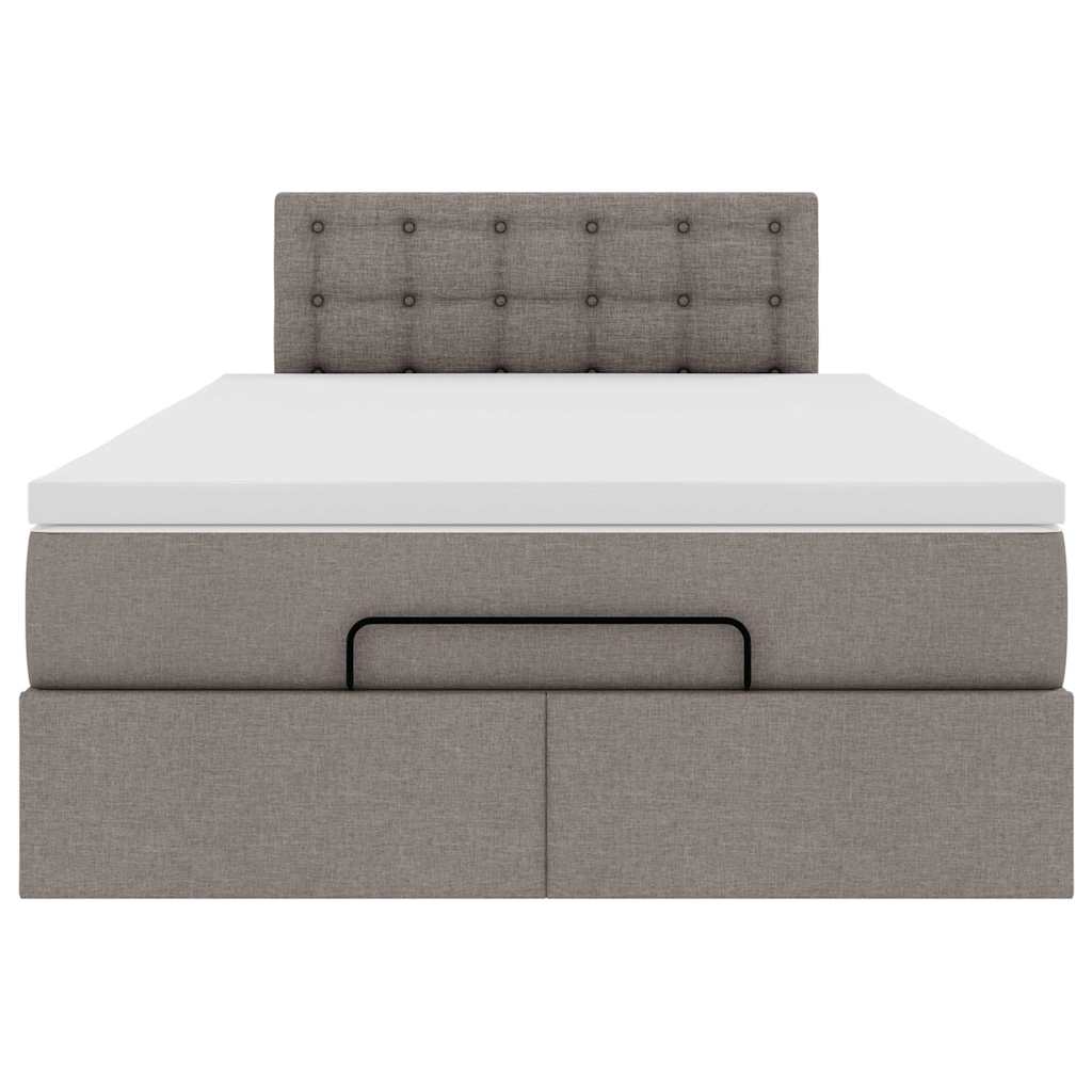 Otomanski krevet madracem i LED Taupe 120x190 cm tkanina