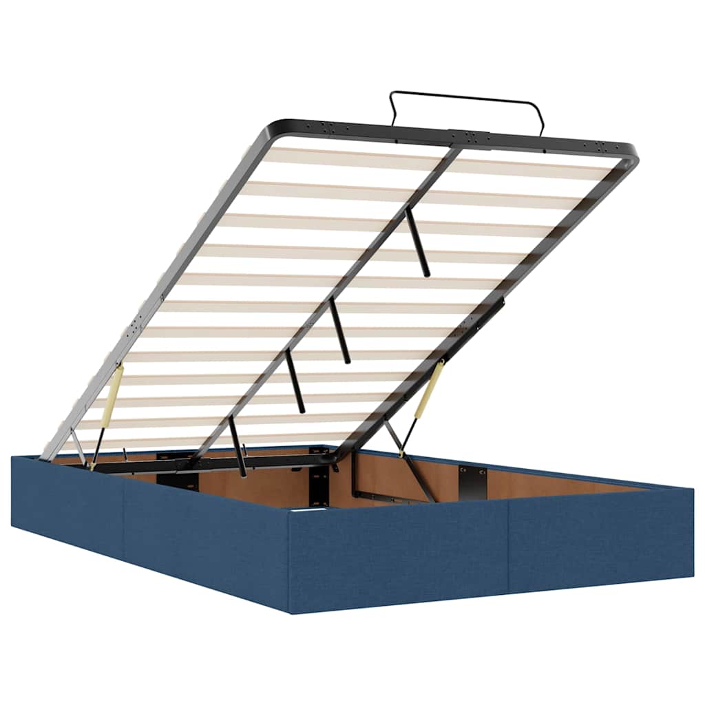 Otomanski krevet madracem i LED plava 120x190 cm tkanina